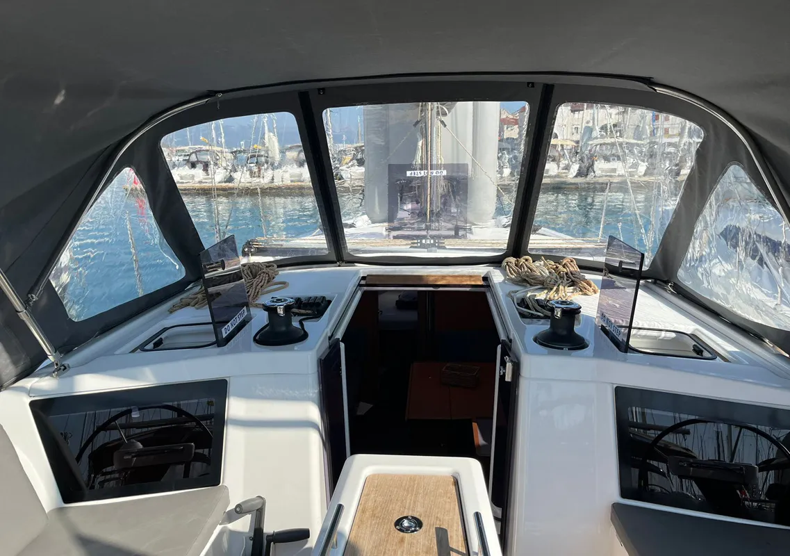 Cockpit of Bella I, a Dufour 390 sailboat at Grad Biograd na Moru, Croatia
