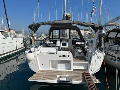 Cockpit of Bella I, a Dufour 390 sailboat at Grad Biograd na Moru, Croatia