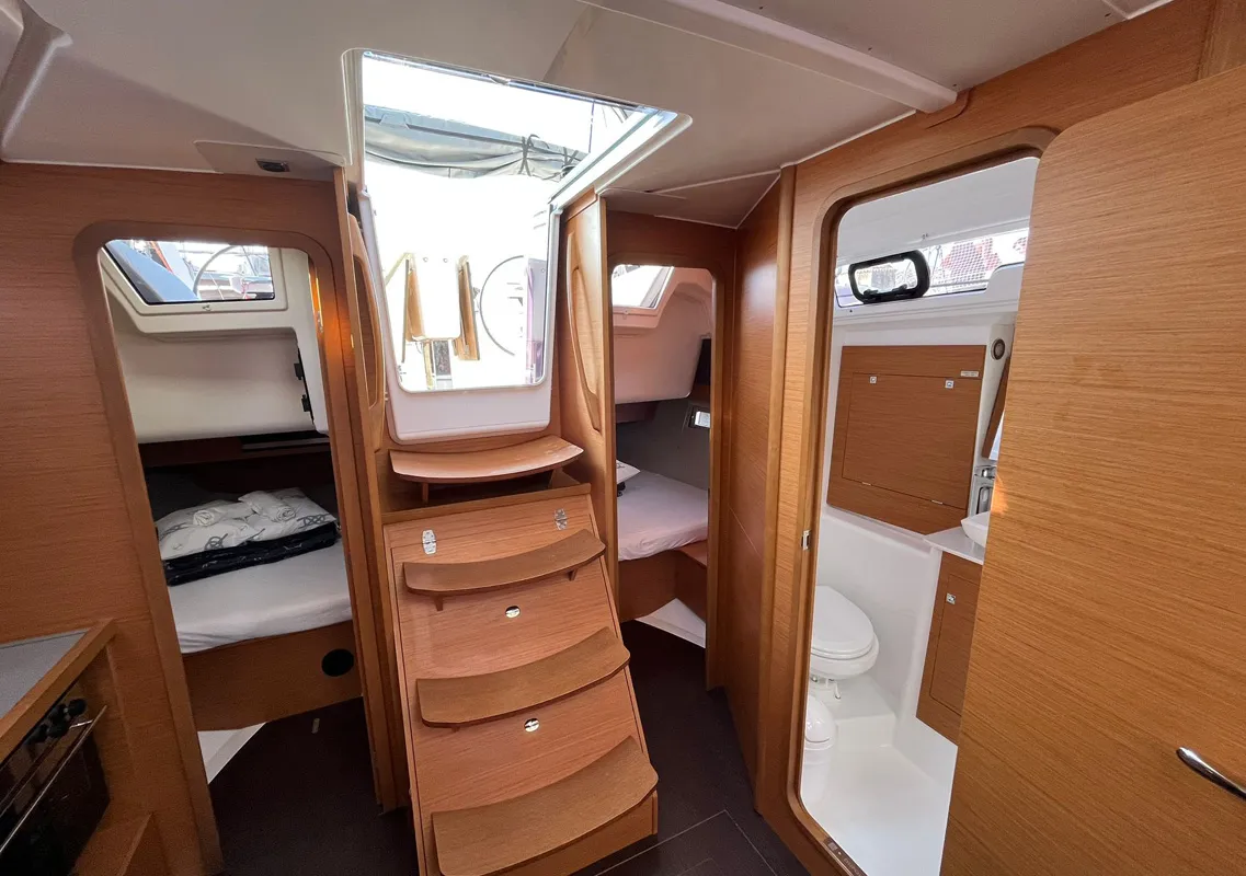 Cabin on Bella I, a Dufour 390 sailboat at Grad Biograd na Moru, Croatia