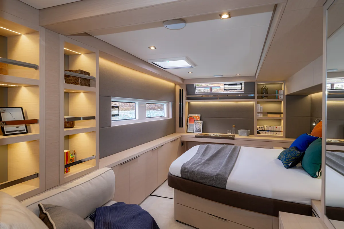 Cabin on Sailuxe - Sami, a Lagoon 55 catamaran at Salerno, Italy