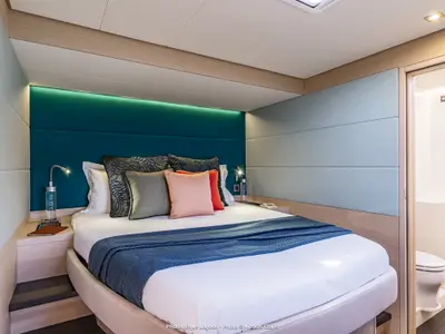 Cabin on Sailuxe - Sami, a Lagoon 55 catamaran at Salerno, Italy