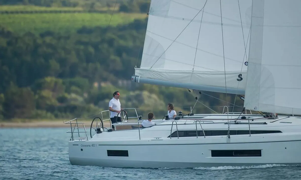 Exterior view of Isla Bonita, a Beneteau Oceanis 40.1 sailboat at Općina Medulin, Croatia