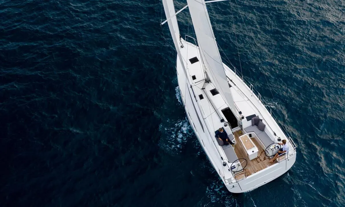 Exterior view of Isla Bonita, a Beneteau Oceanis 40.1 sailboat at Općina Medulin, Croatia