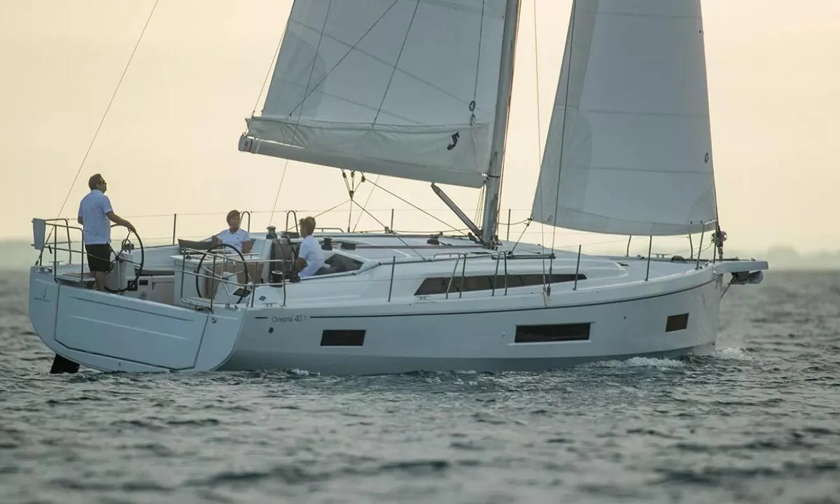 Exterior view of Isla Bonita, a Beneteau Oceanis 40.1 sailboat at Općina Medulin, Croatia