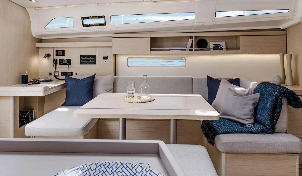 Salon of Isla Bonita, a Beneteau Oceanis 40.1 sailboat at Općina Medulin, Croatia