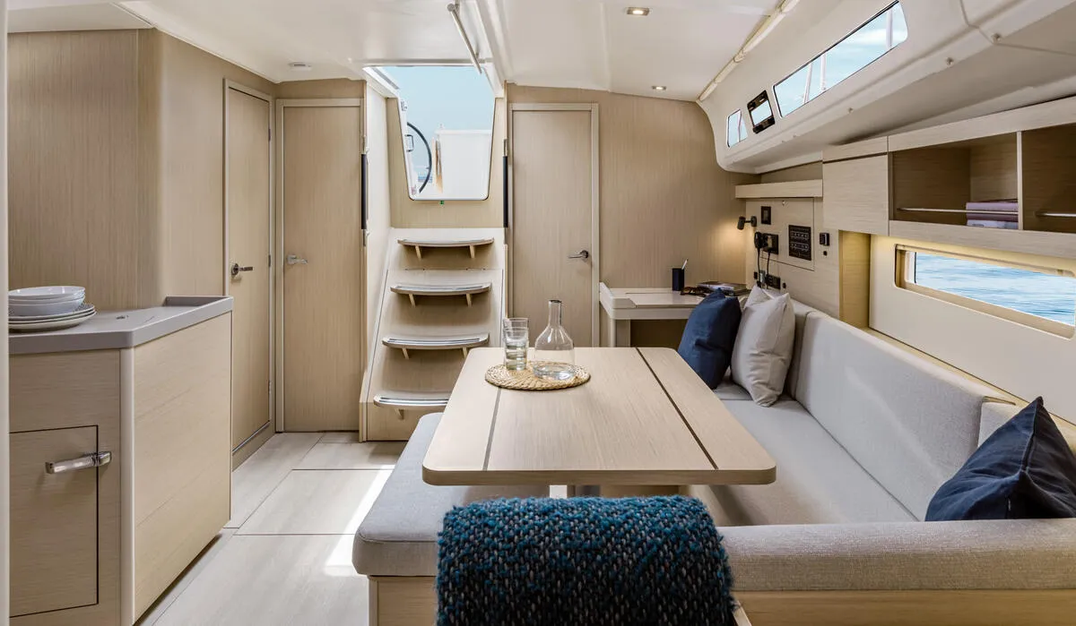 Salon of Isla Bonita, a Beneteau Oceanis 40.1 sailboat at Općina Medulin, Croatia