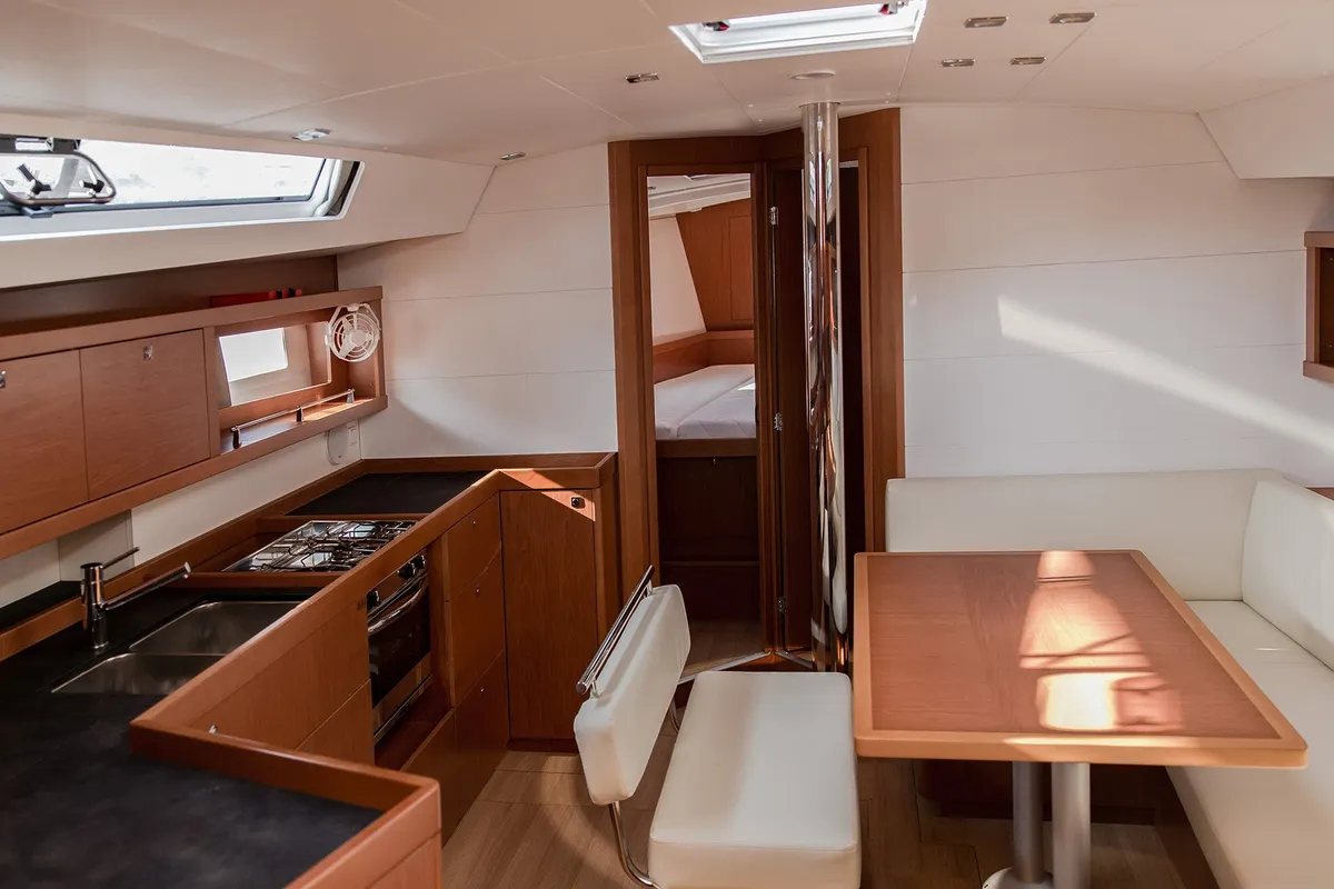 Galley of Beneteau Oceanis 45, a sailboat at Tivat, Montenegro