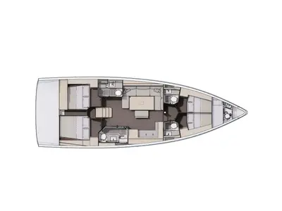 Floor plan of Soft Touch, a Dufour 470 sailboat at Tonnarella, Italy