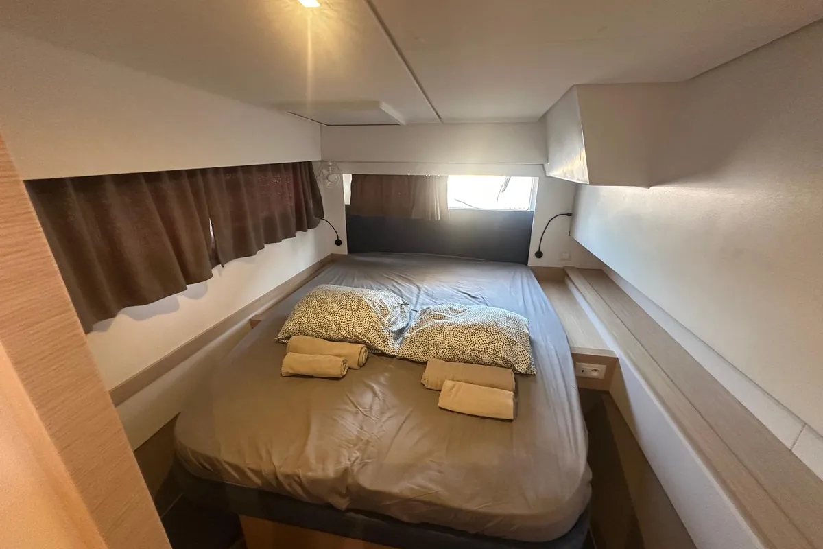 Cabin on Protea, a Fountaine Pajot Elba 45 catamaran at Općina Rogoznica, Croatia