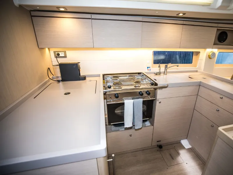Galley of Nireas, a Beneteau Oceanis 51.1 sailboat at Athens, Greece