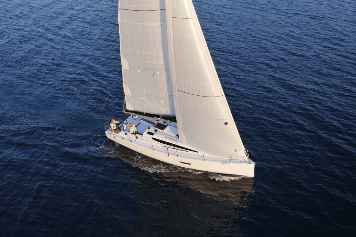Milan, a Elan E4 sailboat at Betina, Croatia