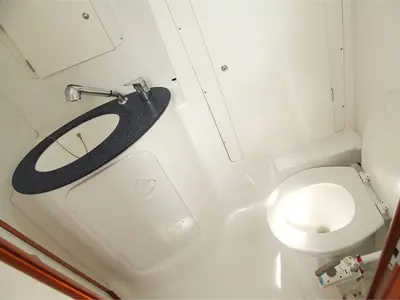 Head on Crash, a Beneteau Cyclades 43.4 sailboat at Figari/Golfo Aranci, Italy