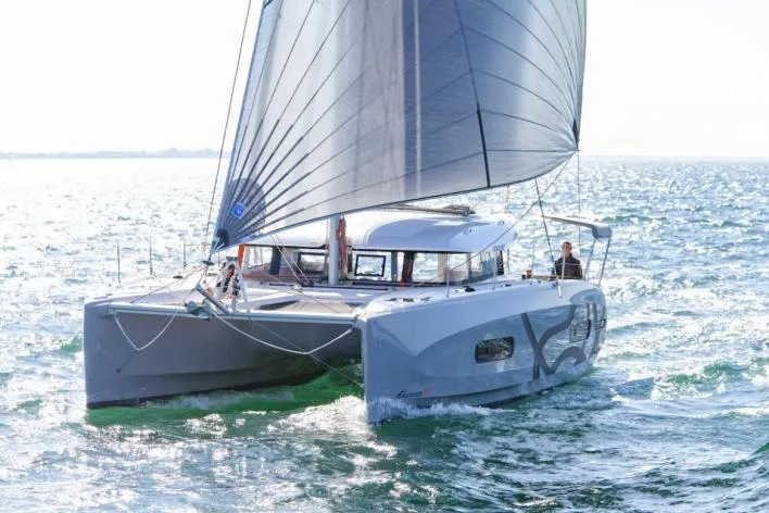 Exterior view of Insieme, a Excess 11 catamaran at Toulon, France