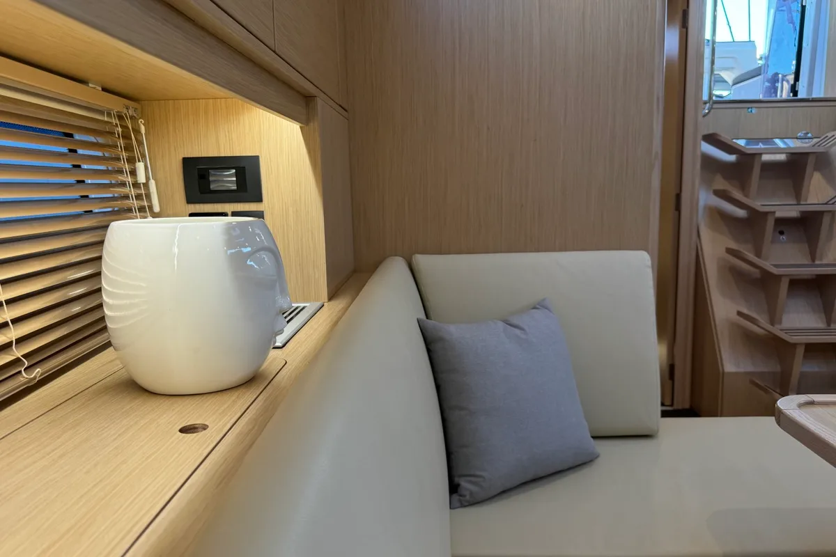 Salon of Freja, a Bavaria C46 sailboat at Pula, Croatia