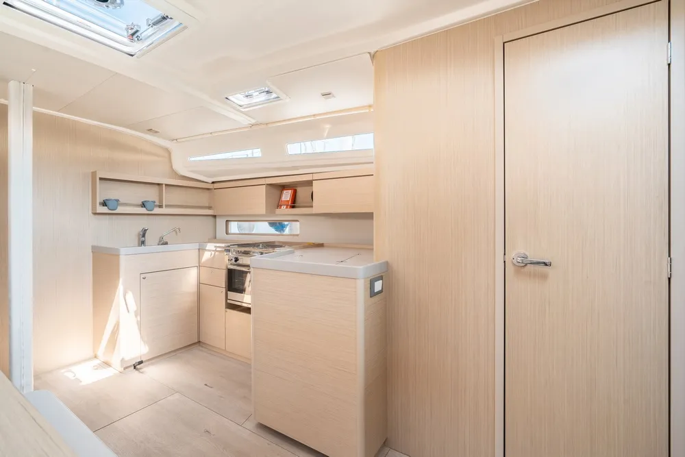 Galley of Eleftheria, a Beneteau Oceanis 40.1 sailboat at Municipal Unit of Rhodes, Greece