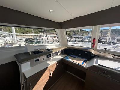 Cockpit of Amon Re, a Bali Catspace catamaran at Grad Kaštela, Croatia