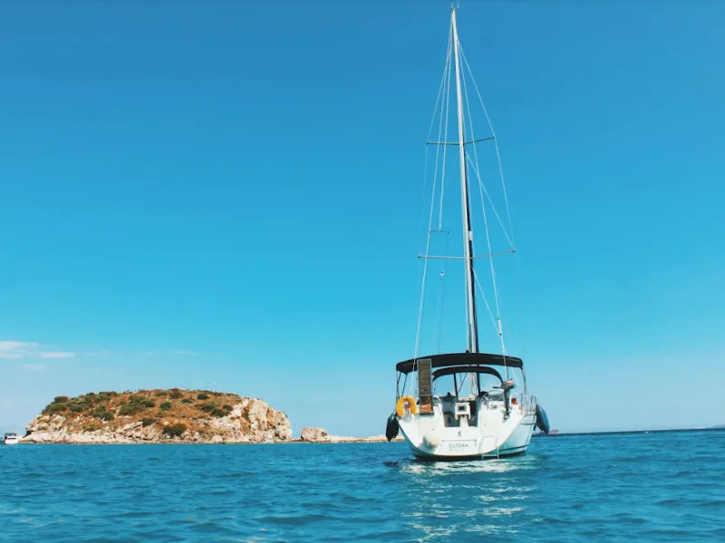 Exterior view of Estera, a Beneteau Cyclades 43.4 sailboat at Athens, Marina Delta Kallithea, Greece