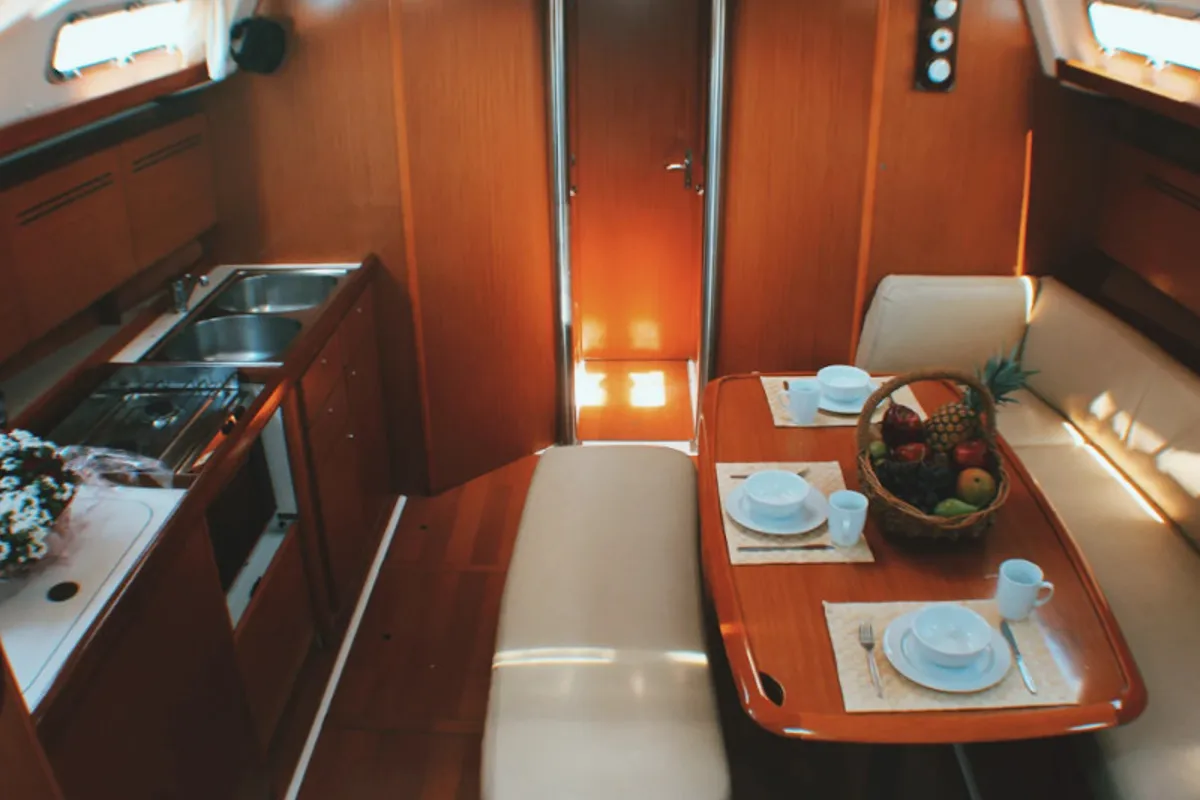 Galley of Estera, a Beneteau Cyclades 43.4 sailboat at Athens, Marina Delta Kallithea, Greece