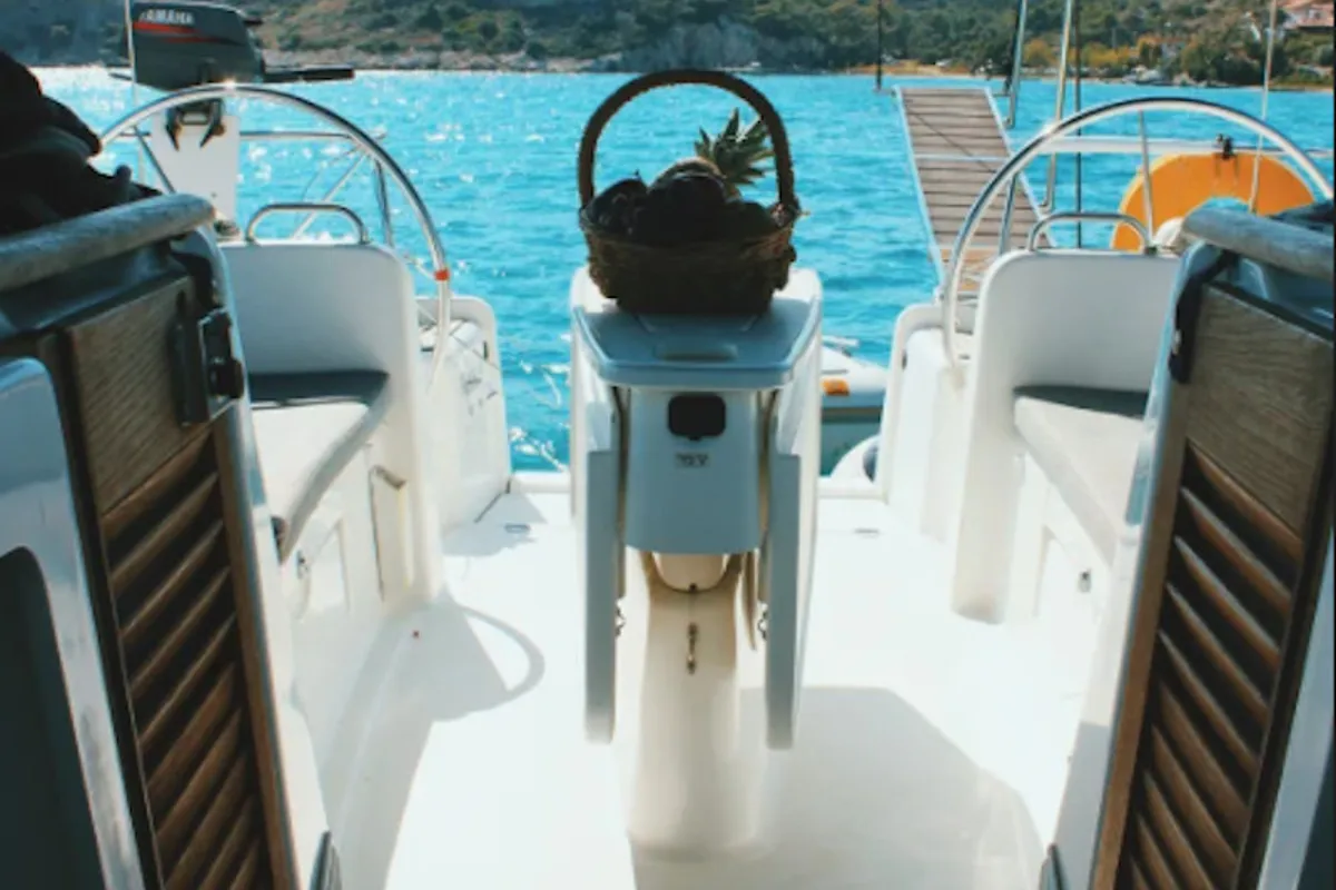 Cockpit of Estera, a Beneteau Cyclades 43.4 sailboat at Athens, Marina Delta Kallithea, Greece