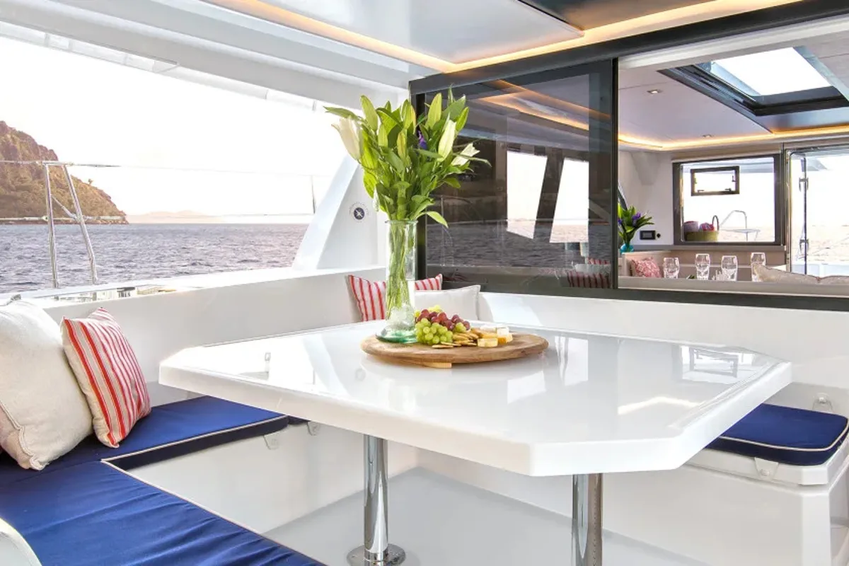 Deck of Moorings 4500L/10 Exclusive, a Leopard 45 catamaran at Road Town, British Virgin Islands