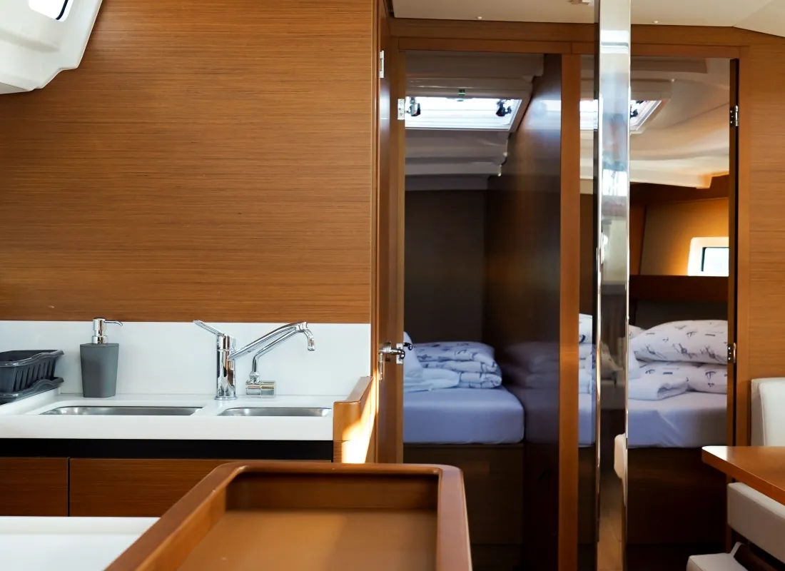 Galley of Uri, a Jeanneau Sun Odyssey 440 sailboat at Pirovac, Croatia