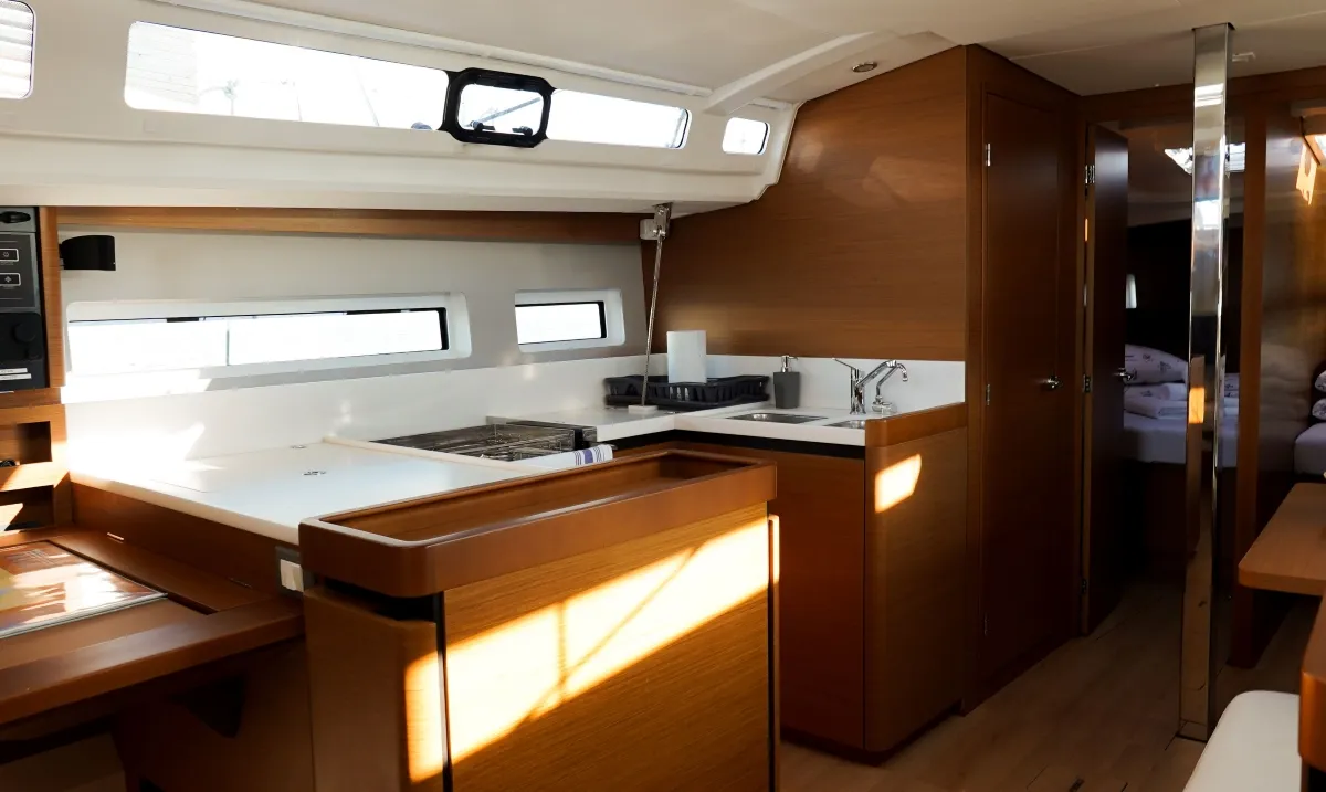 Galley of Uri, a Jeanneau Sun Odyssey 440 sailboat at Pirovac, Croatia