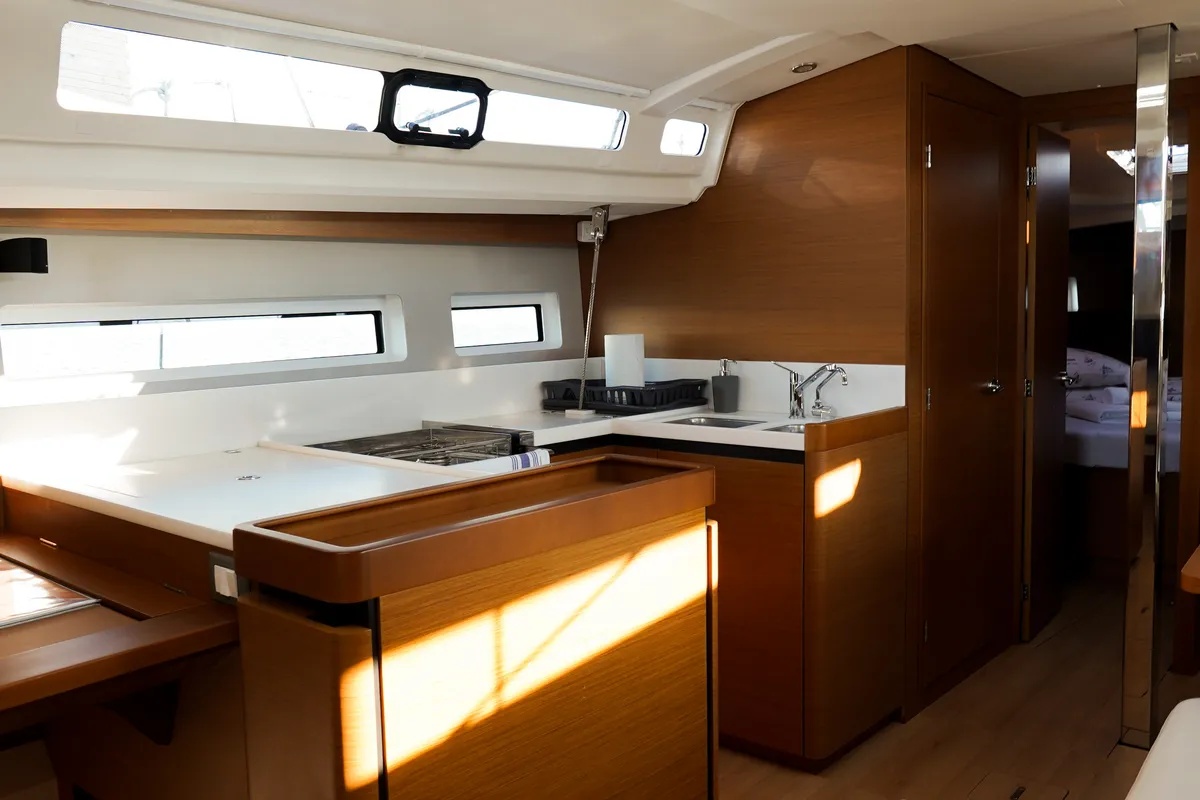 Galley of Uri, a Jeanneau Sun Odyssey 440 sailboat at Pirovac, Croatia