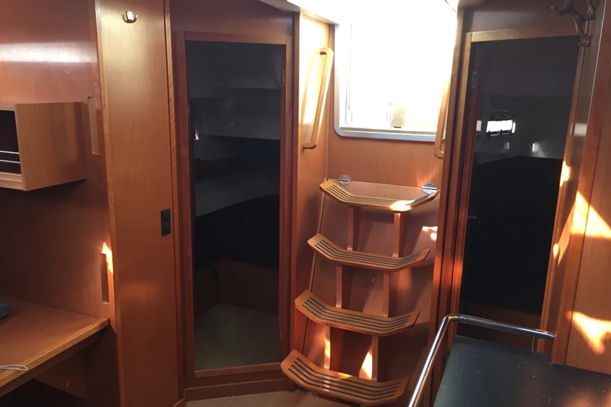 Salon of Estrella, a Bavaria Cruiser 45 sailboat at Punat, Croatia