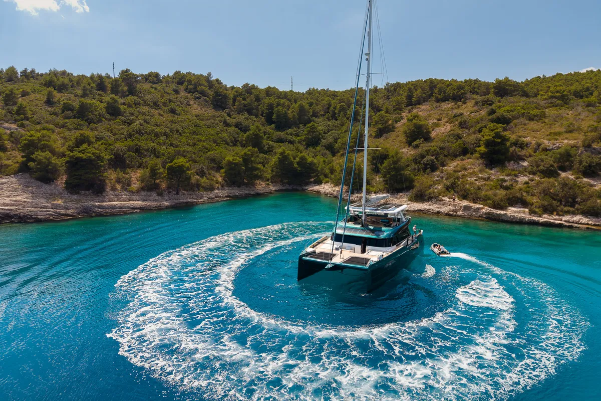 Midori, a Sunreef 70 catamaran at Grad Kaštela, Croatia