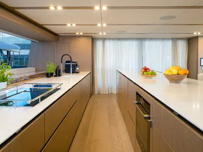 Galley of Midori, a Sunreef 70 catamaran at Kaštela, Croatia