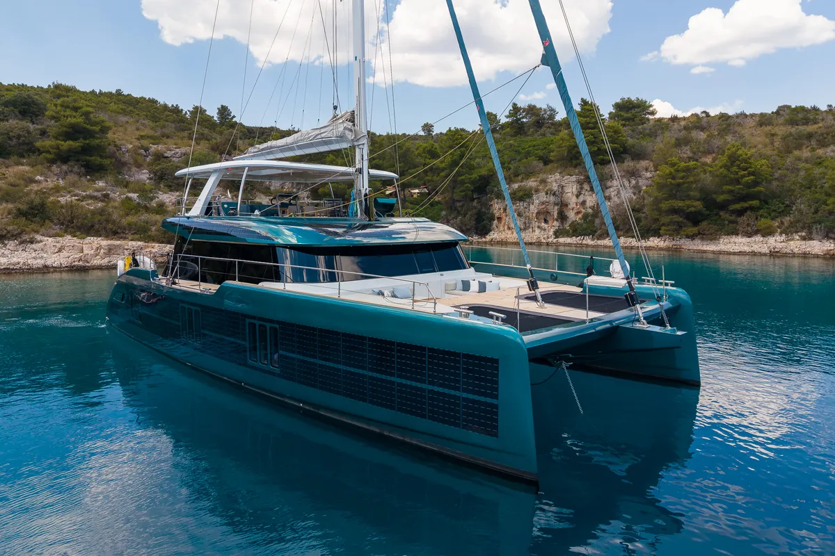 Midori, a Sunreef 70 catamaran at Grad Kaštela, Croatia
