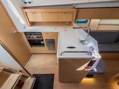 Galley of La Brisa, a Hanse 410 sailboat at Grad Kaštela, Croatia