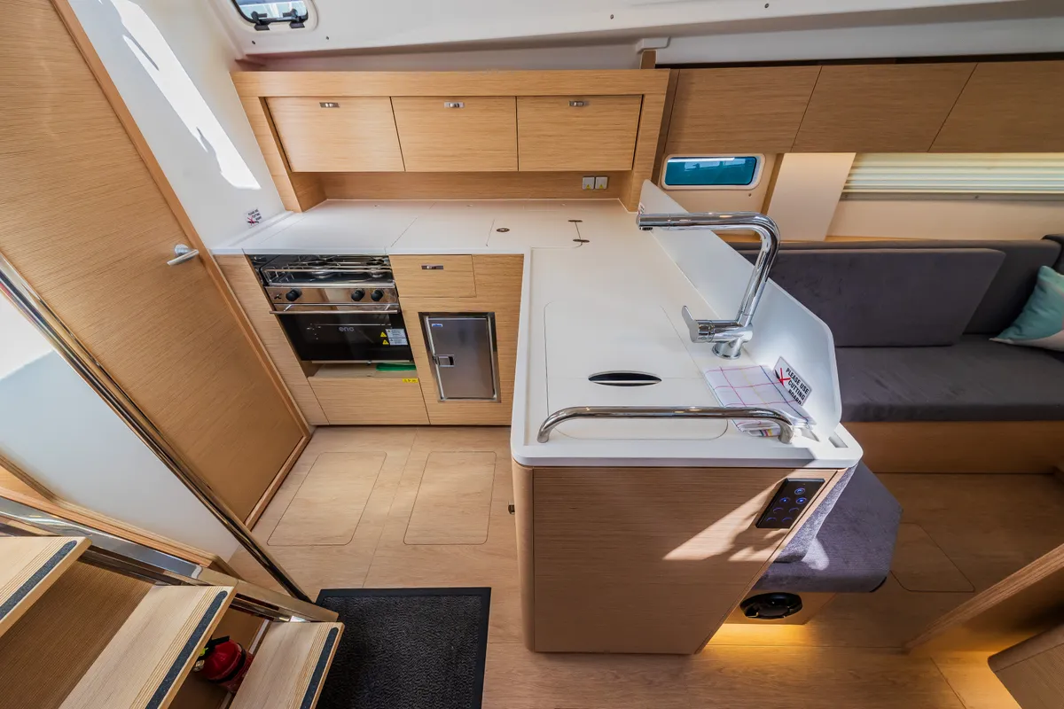 Galley of La Brisa, a Hanse 410 sailboat at Grad Kaštela, Croatia