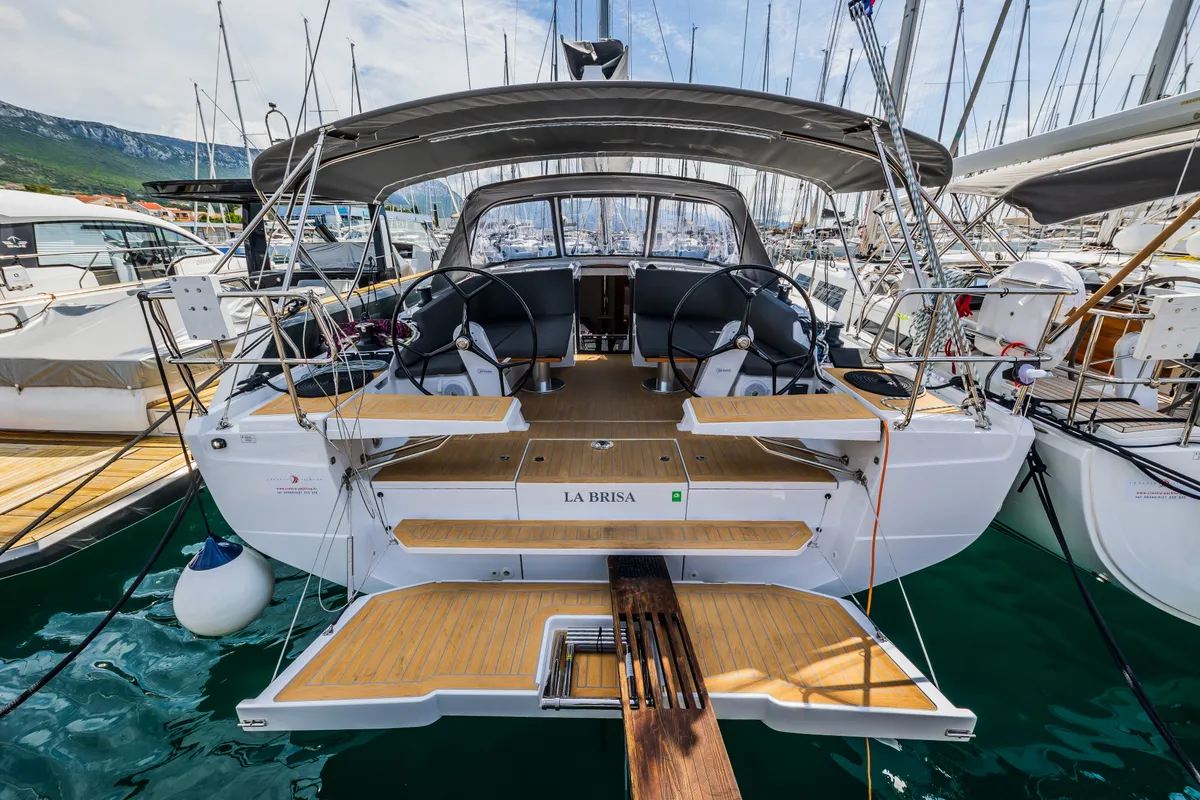 Exterior view of La Brisa, a Hanse 410 sailboat at Grad Kaštela, Croatia