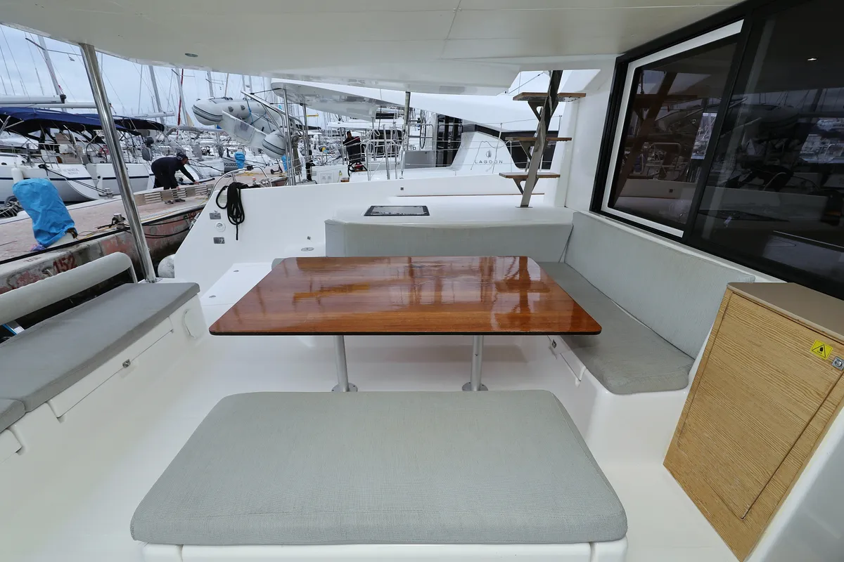 Deck of Believe, a Dufour 48 Catamaran catamaran at Vodice, Croatia
