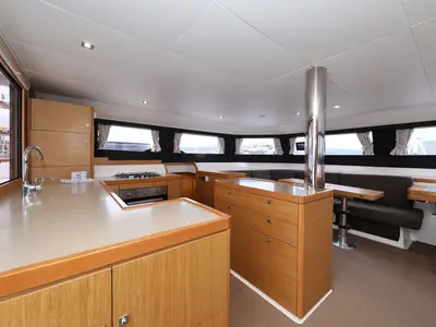 Galley of Believe, a Dufour 48 Catamaran catamaran at Vodice, Croatia