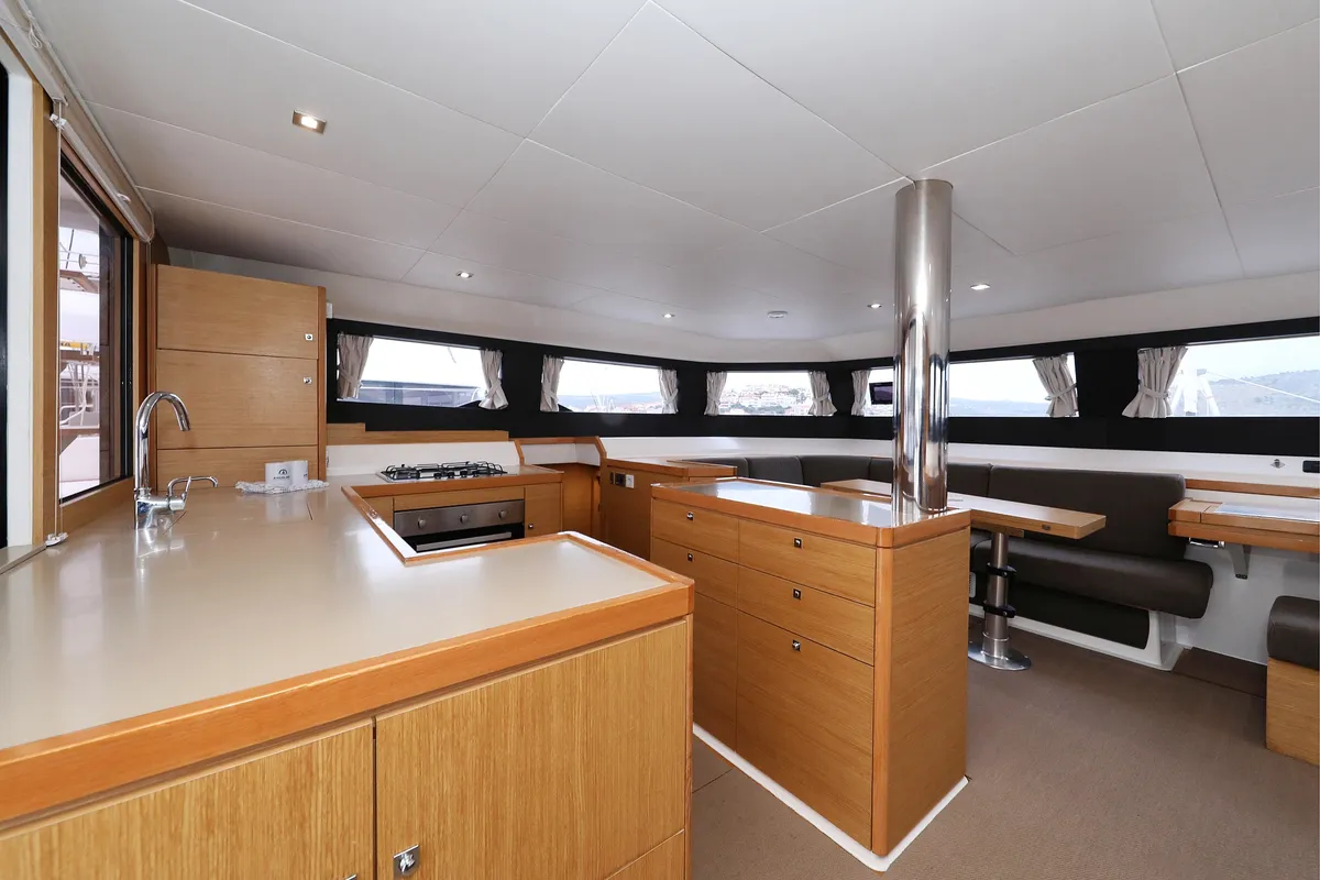 Galley of Believe, a Dufour 48 Catamaran catamaran at Vodice, Croatia