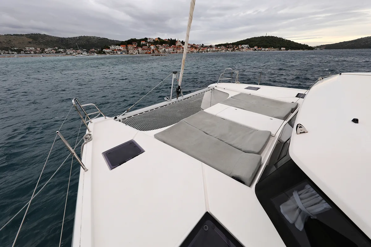 Deck of Believe, a Dufour 48 Catamaran catamaran at Vodice, Croatia