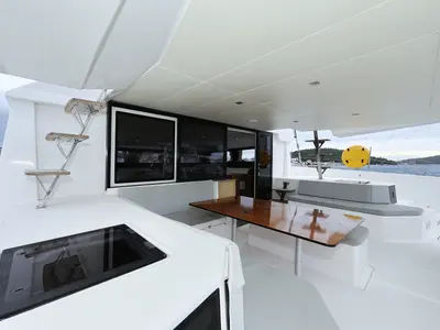 Deck of Believe, a Dufour 48 Catamaran catamaran at Vodice, Croatia
