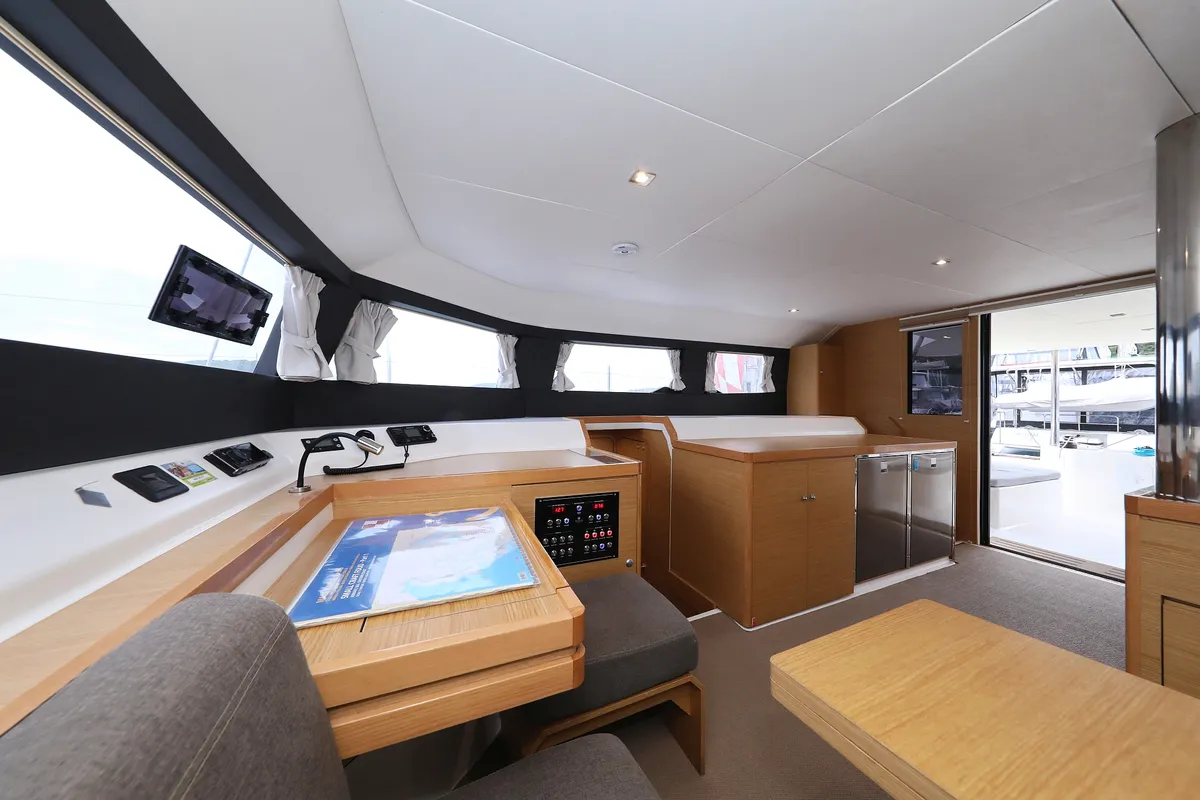 Salon of Believe, a Dufour 48 Catamaran catamaran at Vodice, Croatia
