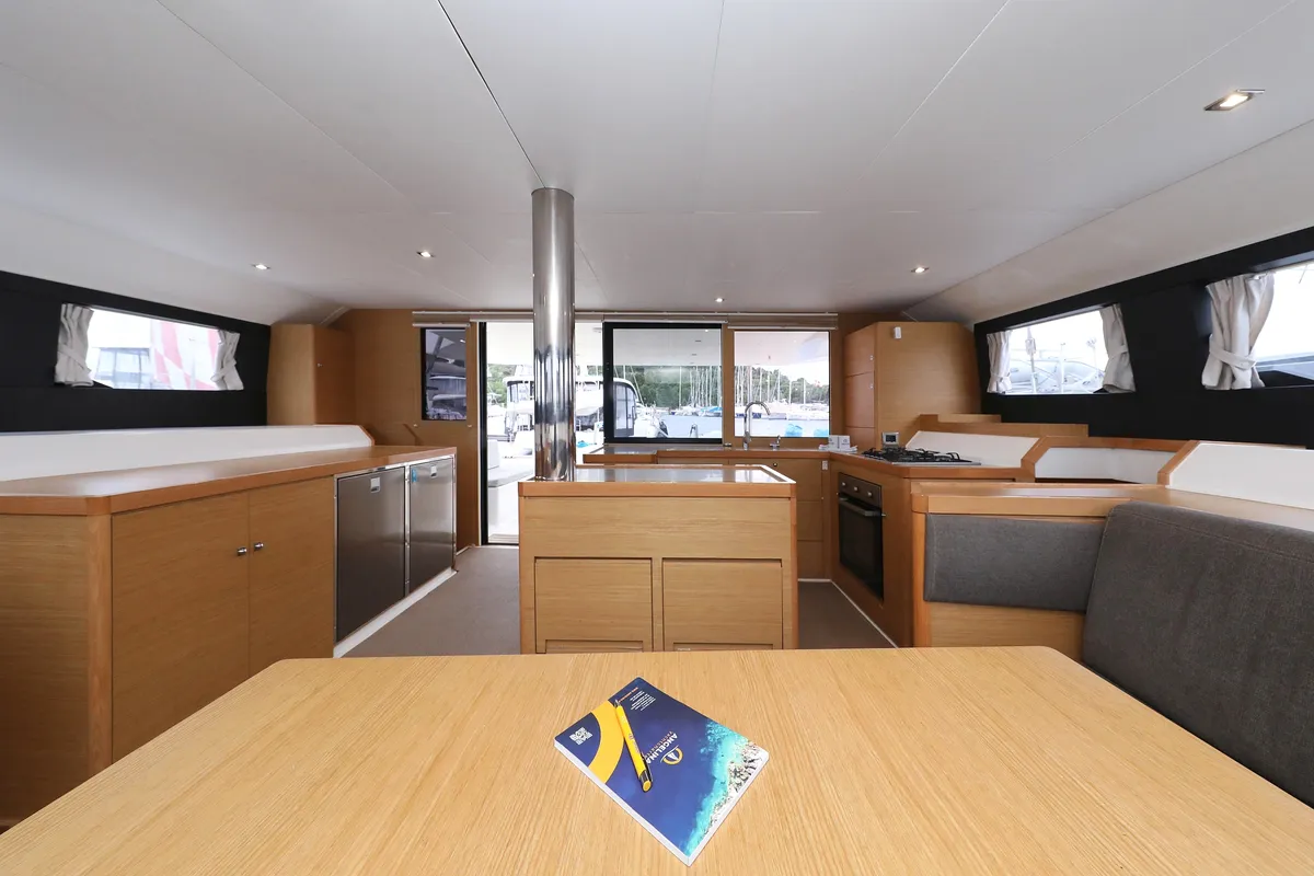 Salon of Believe, a Dufour 48 Catamaran catamaran at Vodice, Croatia