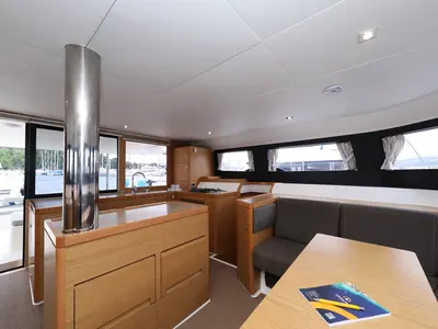 Salon of Believe, a Dufour 48 Catamaran catamaran at Vodice, Croatia