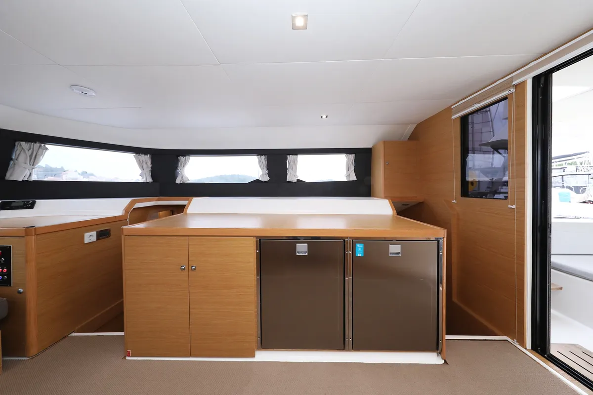 Galley of Believe, a Dufour 48 Catamaran catamaran at Vodice, Croatia