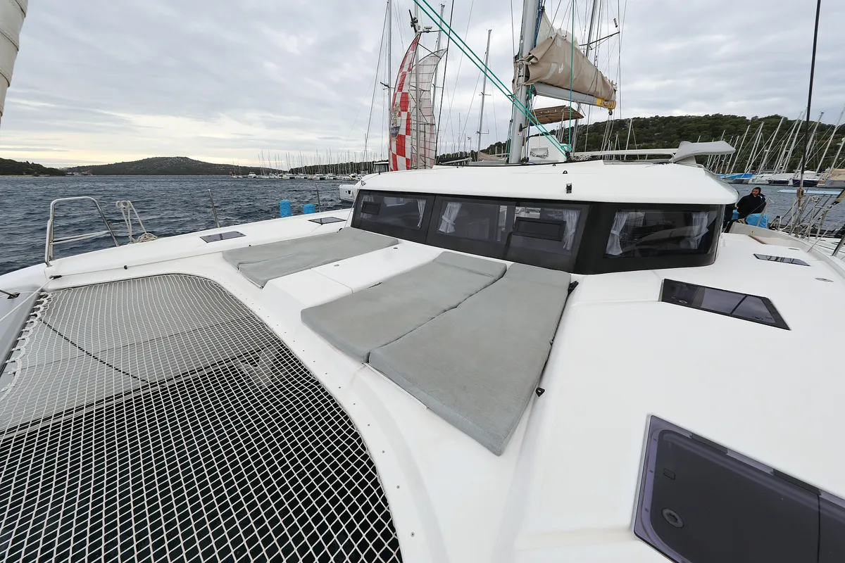 Deck of Believe, a Dufour 48 Catamaran catamaran at Vodice, Croatia