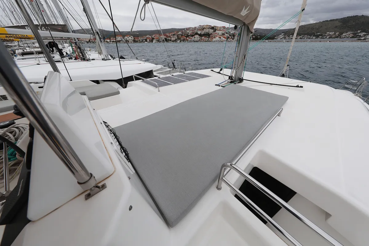 Deck of Believe, a Dufour 48 Catamaran catamaran at Vodice, Croatia