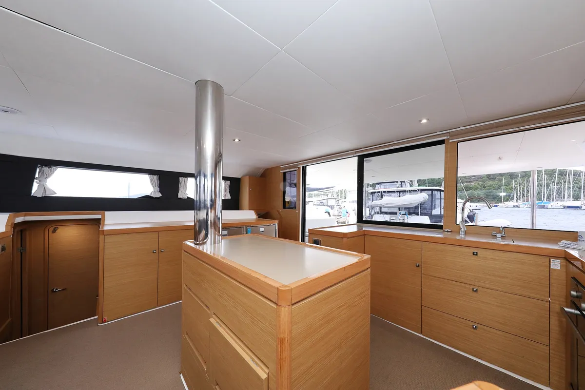 Galley of Believe, a Dufour 48 Catamaran catamaran at Vodice, Croatia