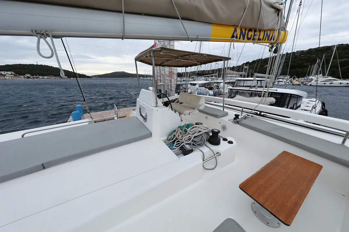 Deck of Believe, a Dufour 48 Catamaran catamaran at Vodice, Croatia