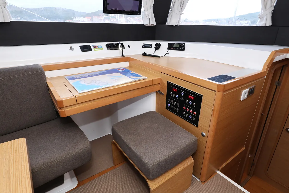 Salon of Believe, a Dufour 48 Catamaran catamaran at Vodice, Croatia