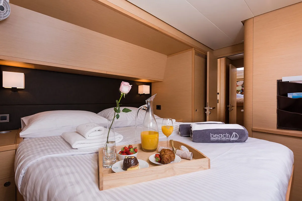 Cabin on Opal, a Lagoon 620 catamaran at Split, Croatia