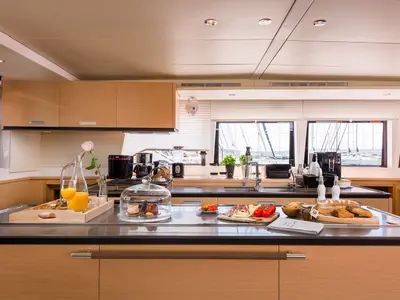 Galley of Opal, a Lagoon 620 catamaran at Split, Croatia